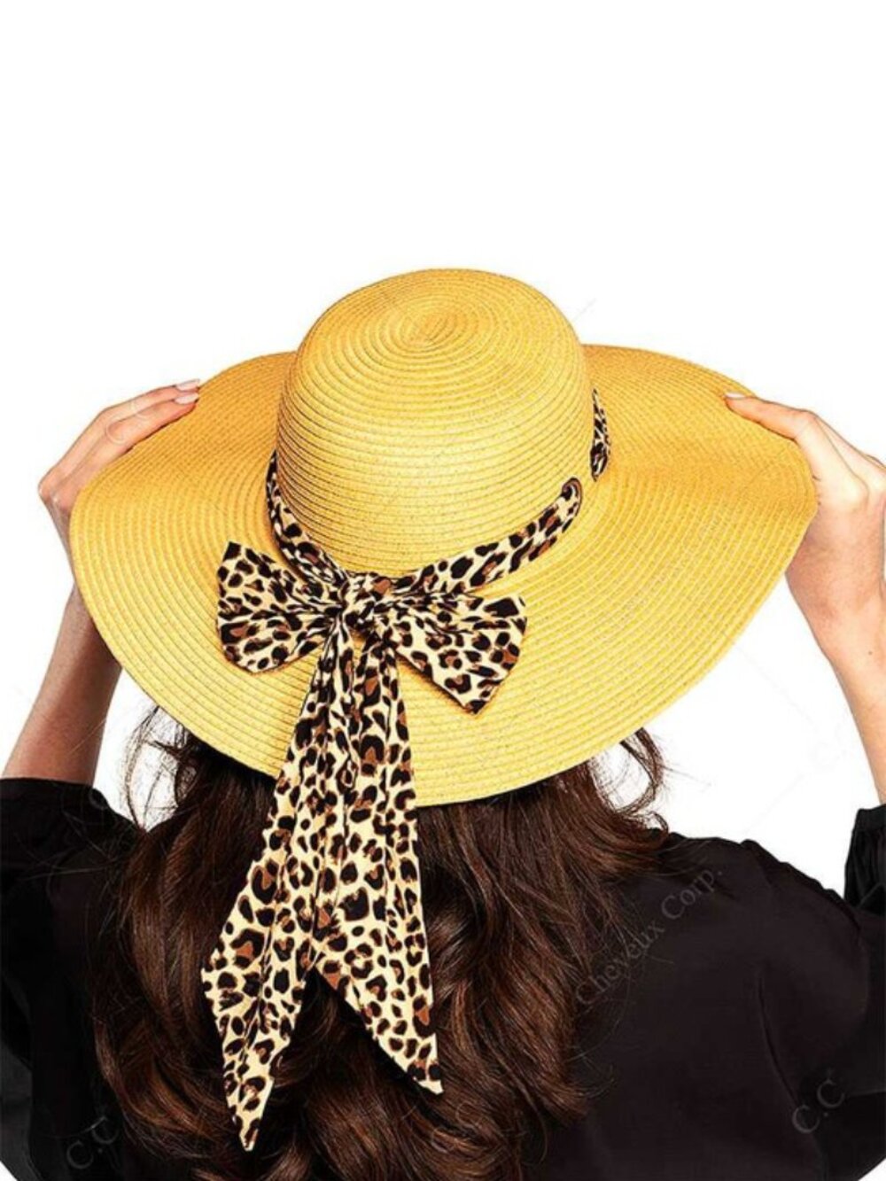 CC Brand Leopard Pull Through Sash Sunhat